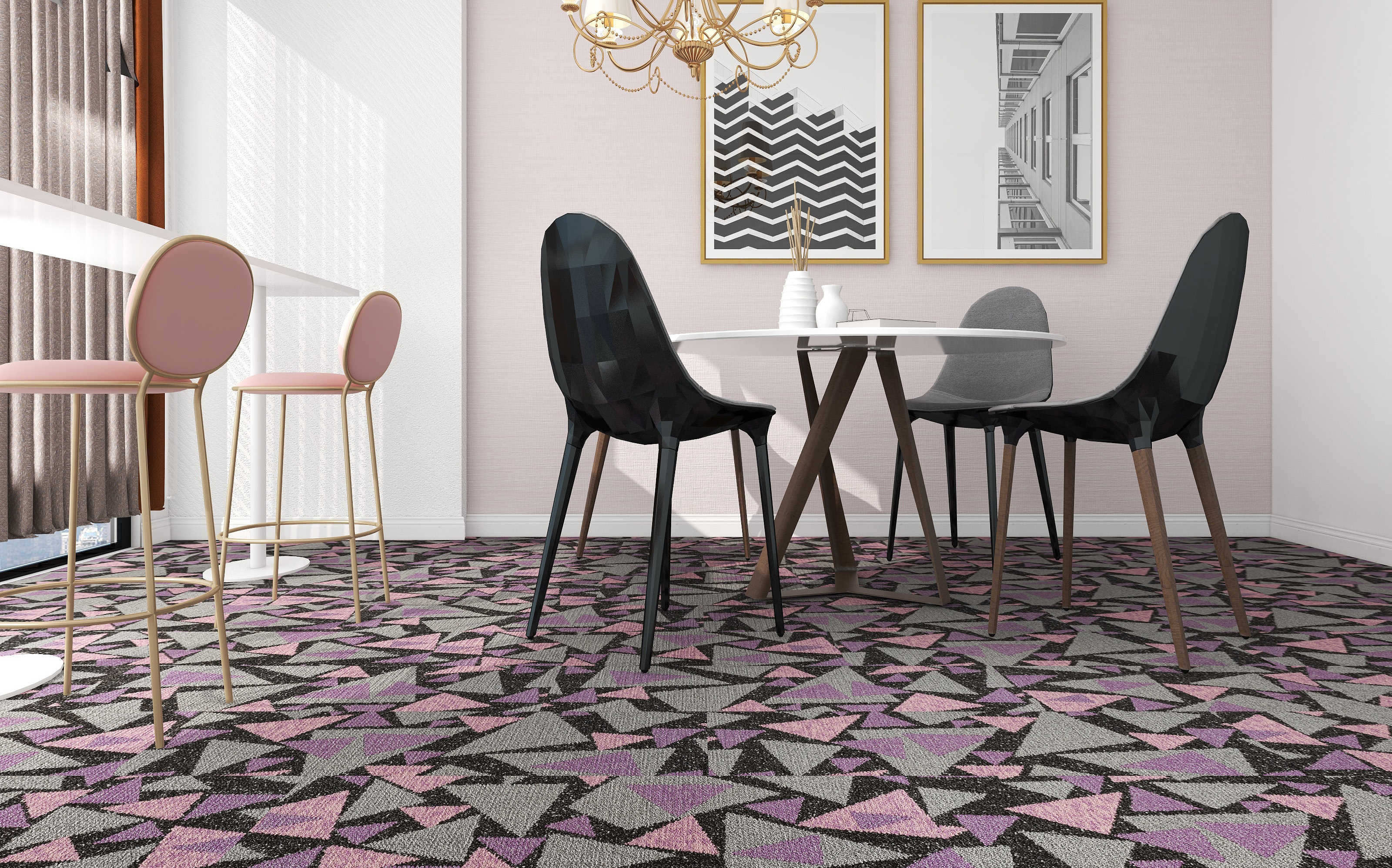 Burgunie Dream modular carpet tile series