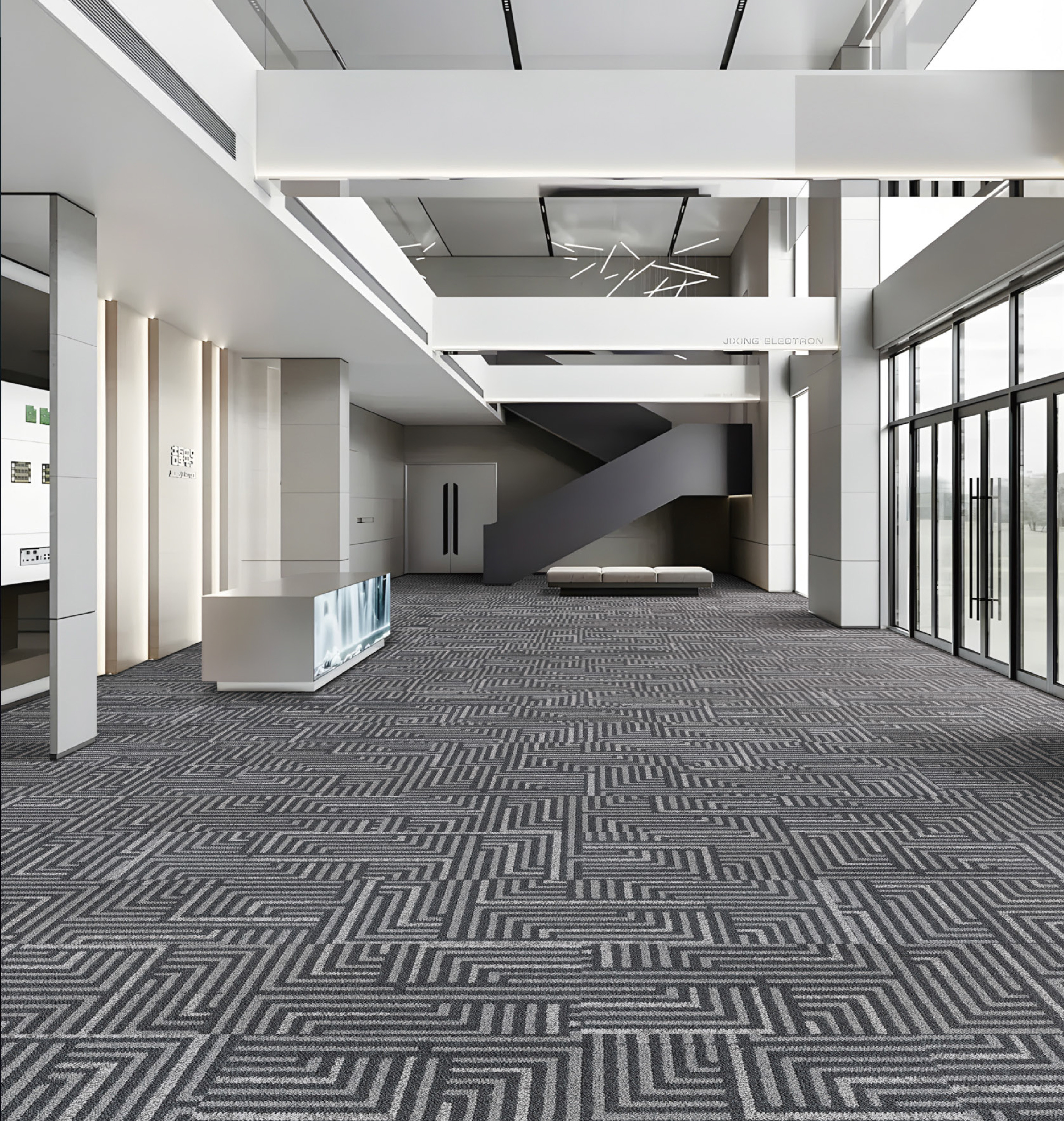 Burgunie Maze modular carpet tile series