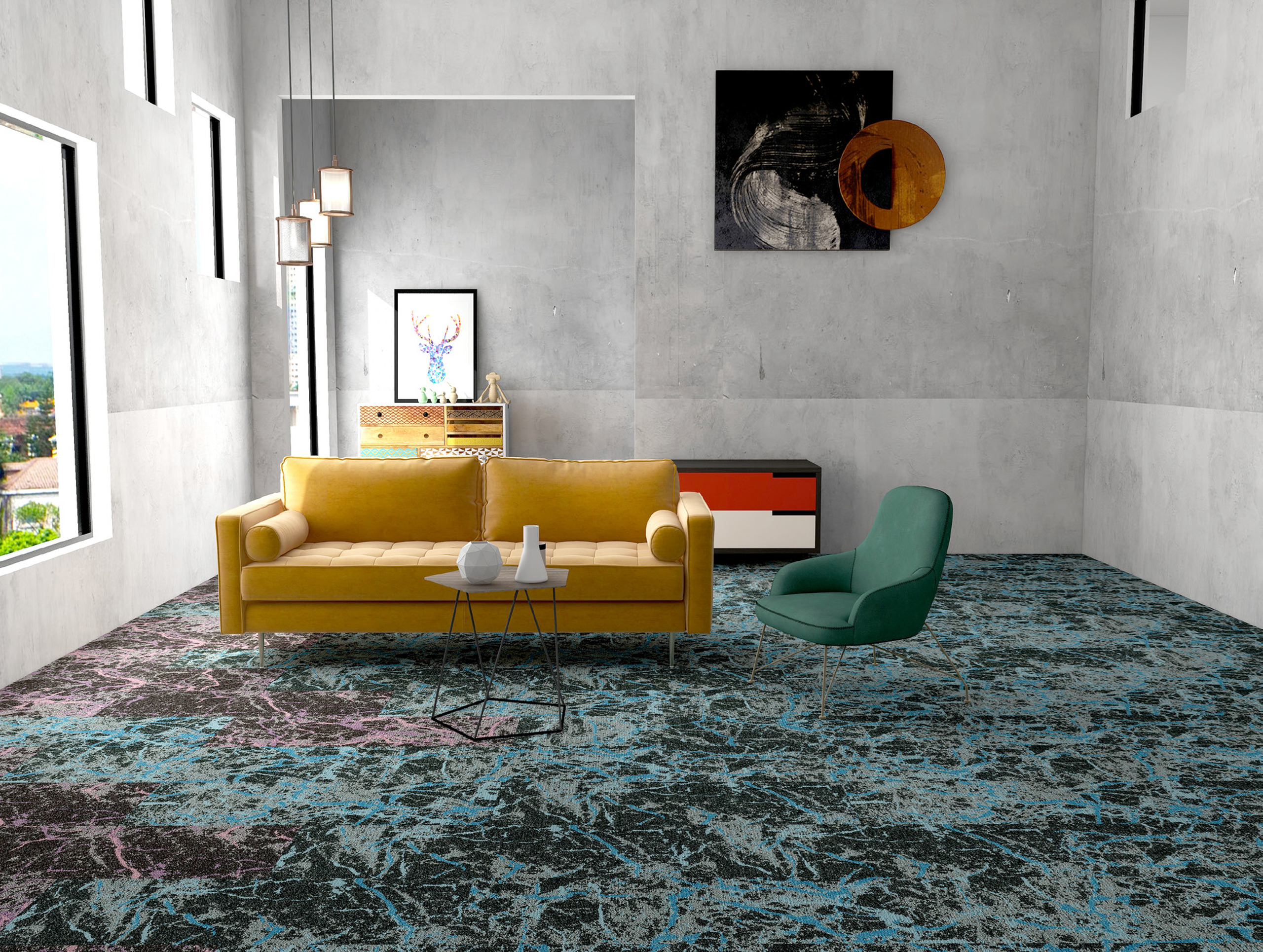 Burgunie Mountain modular carpet tile series