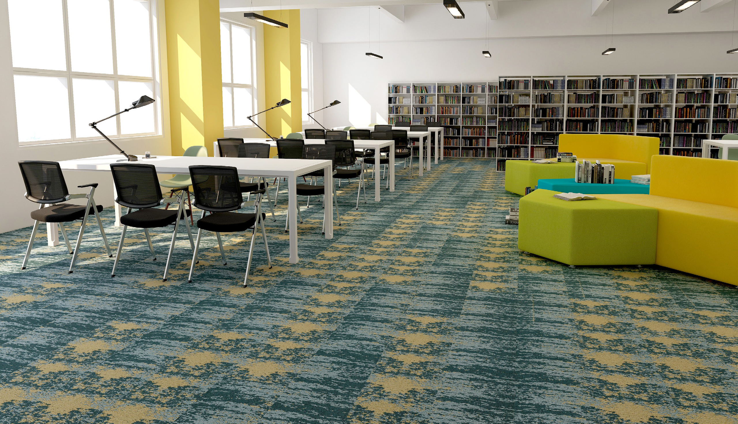 Burgunie Sea modular carpet tile series