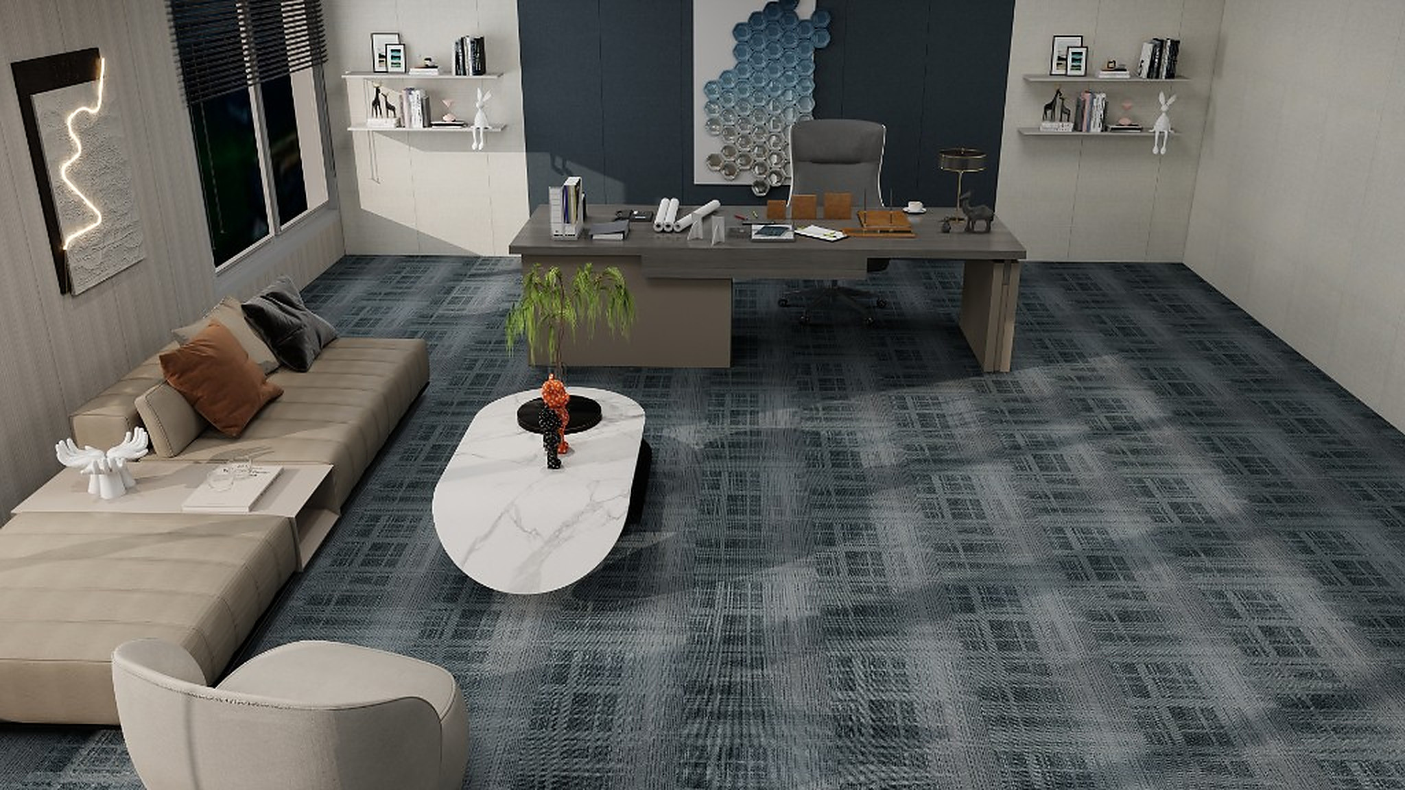Burgunie JNP13 modular carpet tile series