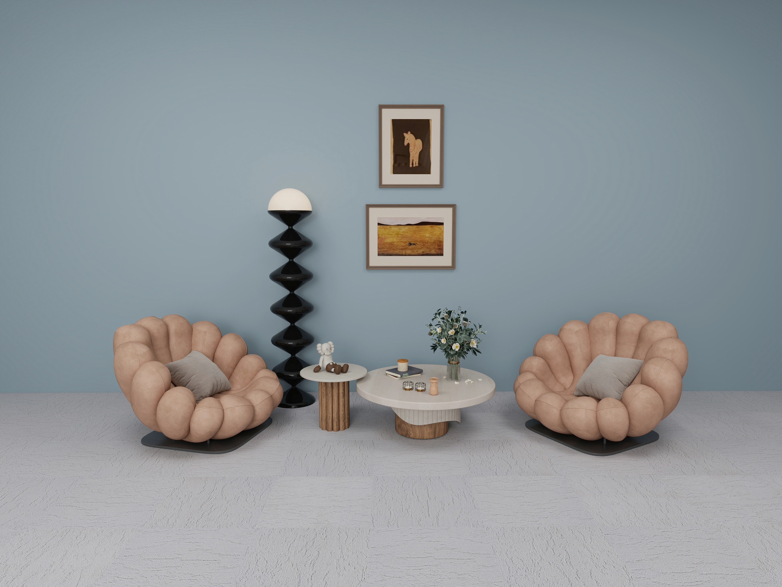 Burgunie Thunder modular carpet tile series