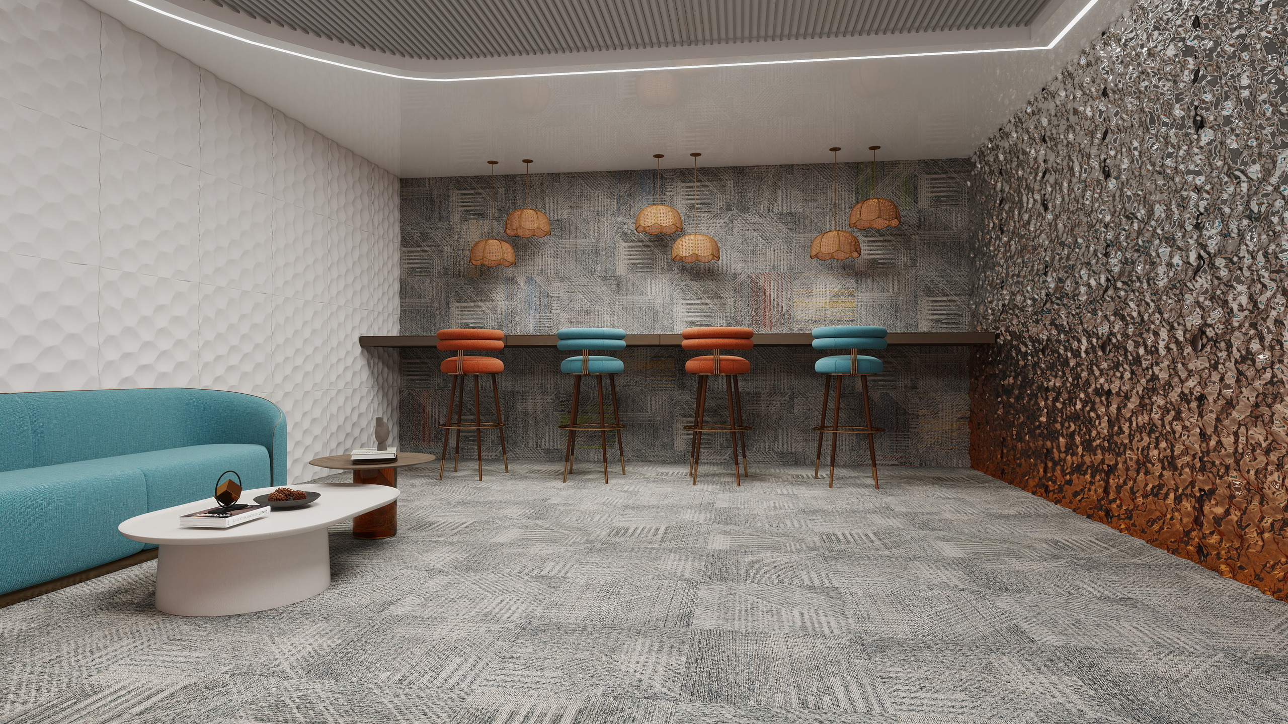 Burgunie Spectrum modular carpet tile series