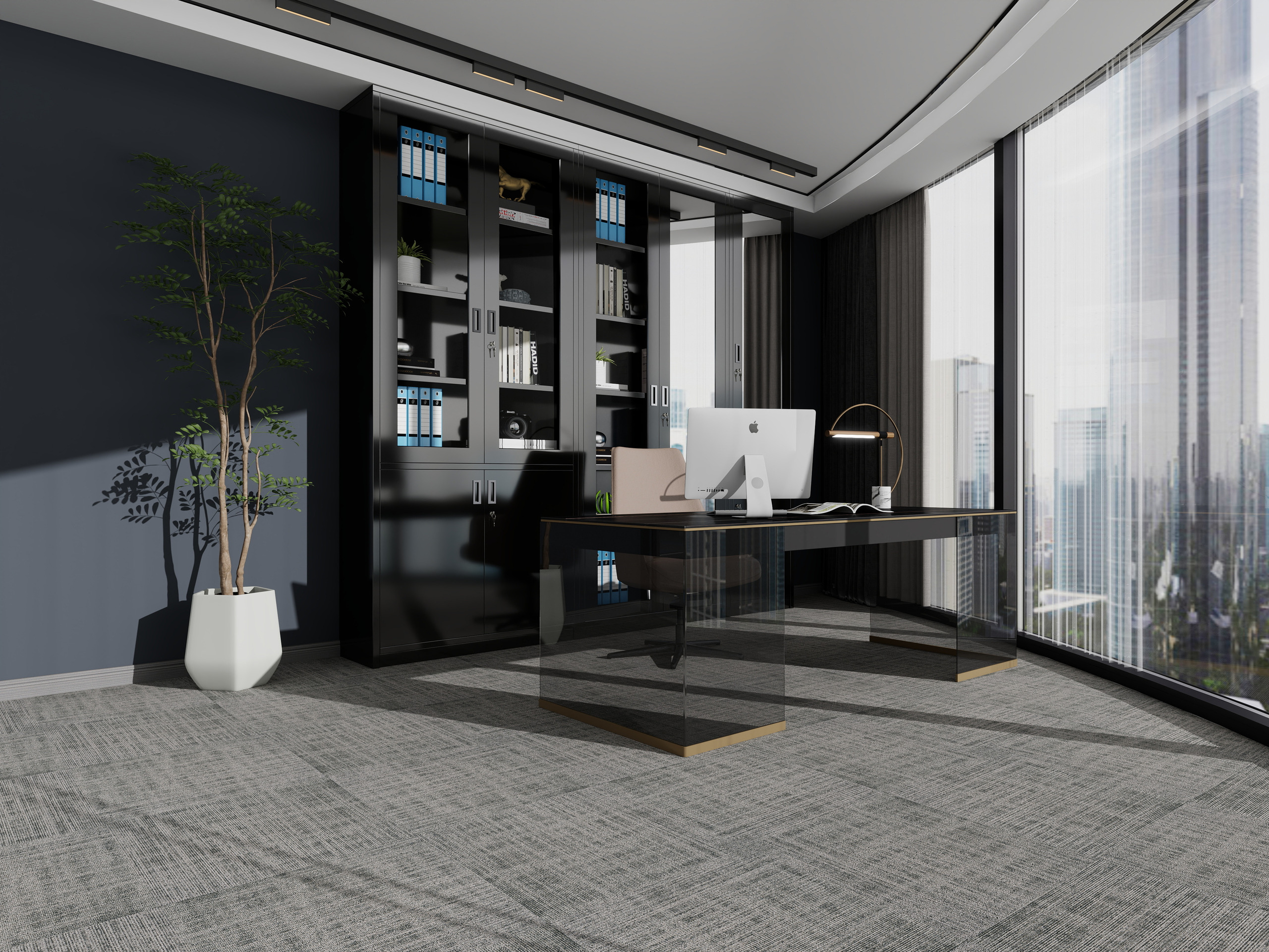 Burgunie Shadow modular carpet tile series