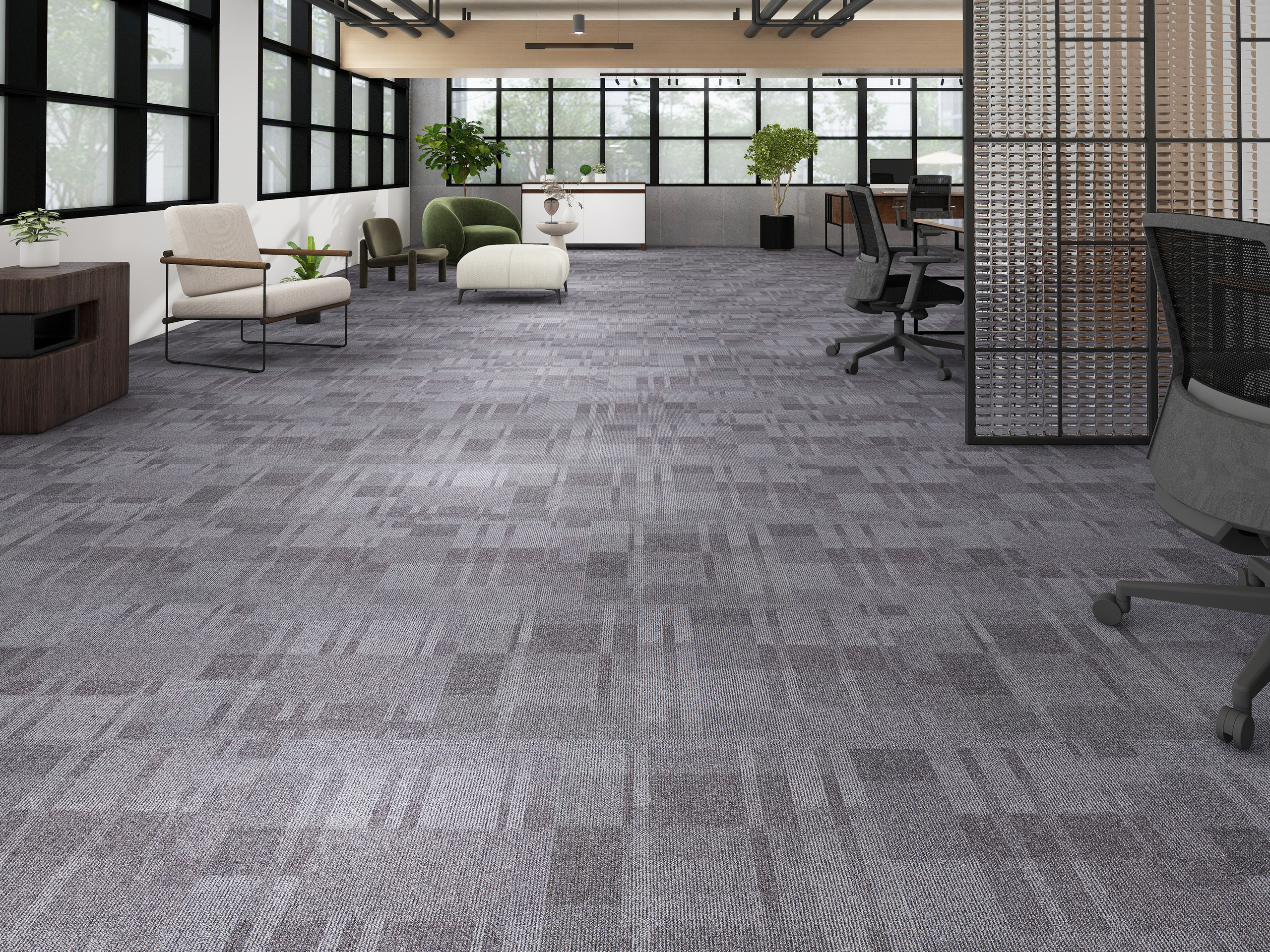 Burgunie Matrix modular carpet tile series