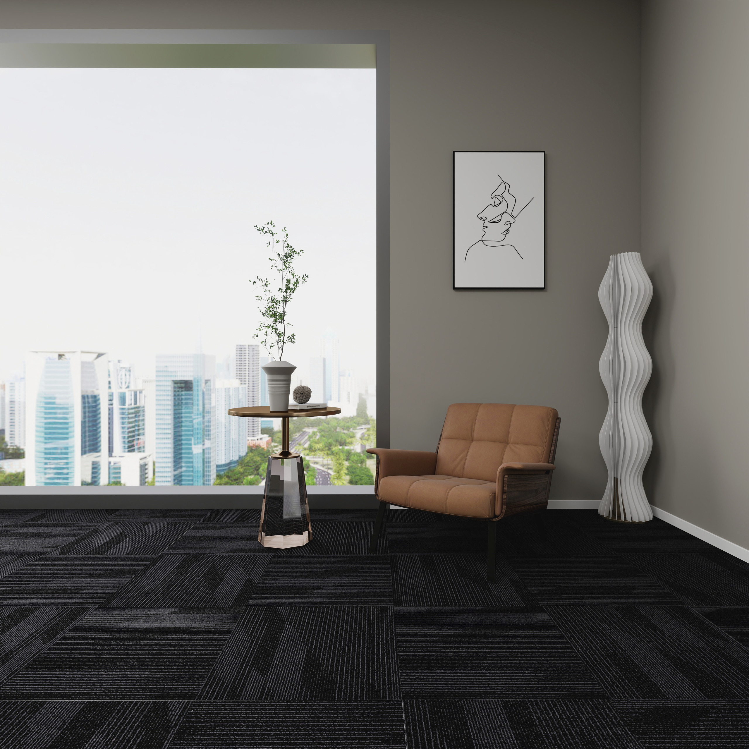 Burgunie Geometry modular carpet tile series