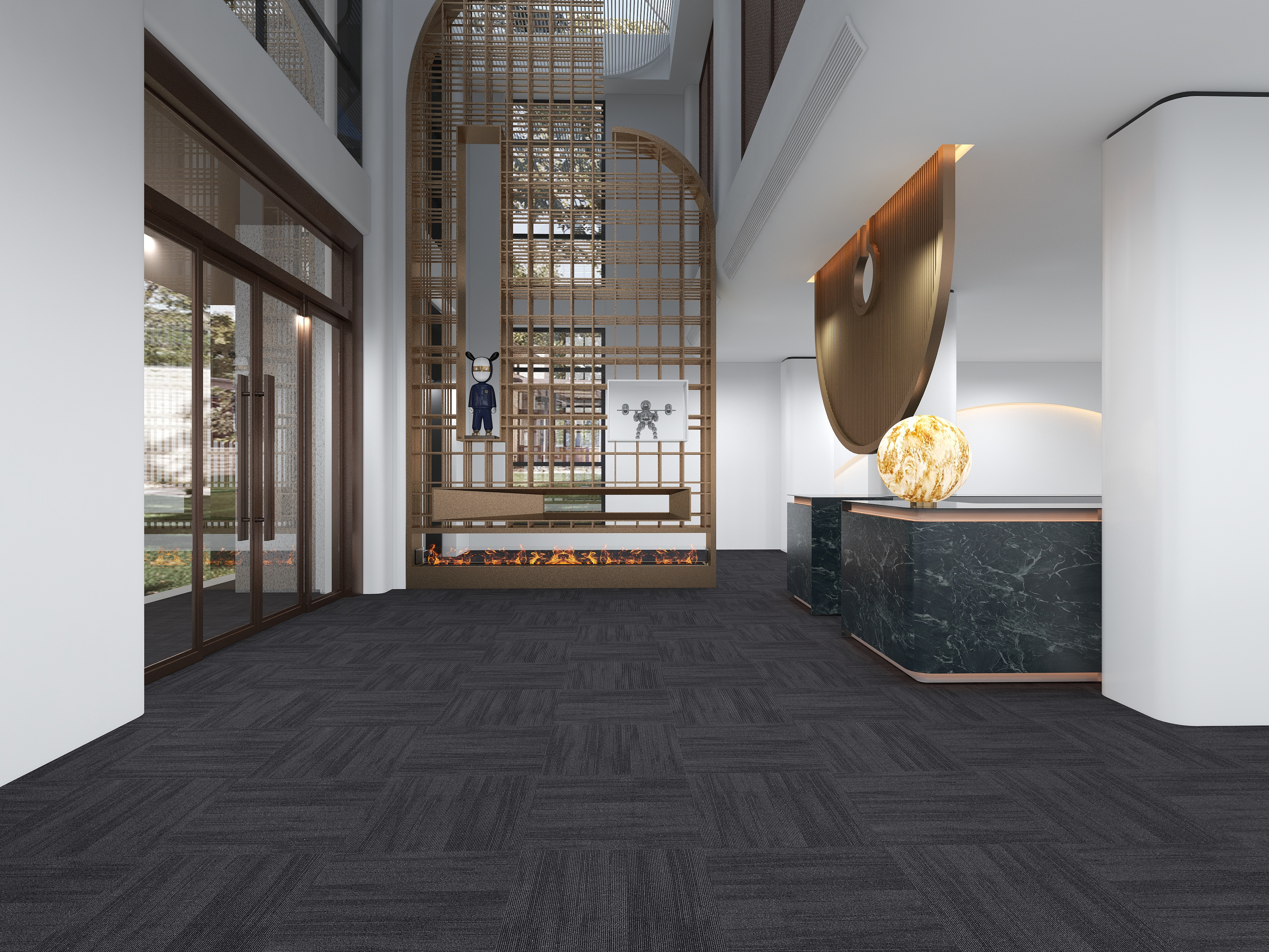 Burgunie Haina modular carpet tile series